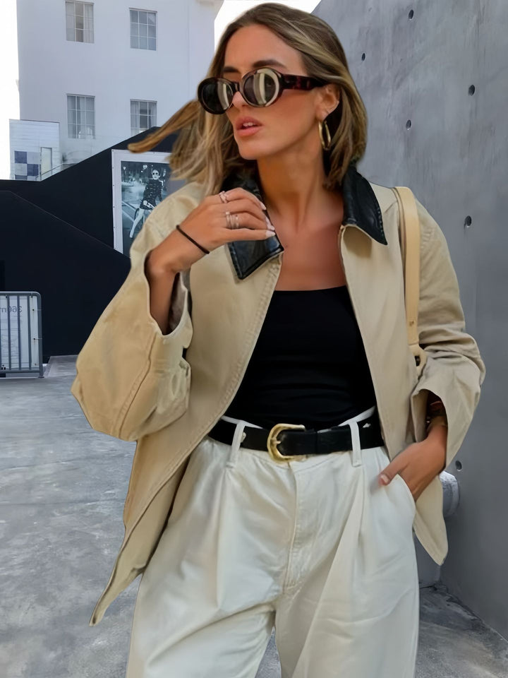 Damen Modische Übergangsjacke mit lässigem Schnitt und eleganten Details Drune
