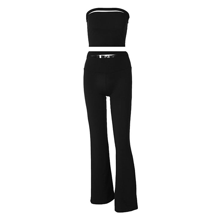 Damen Modisches Zweiteiliges Set mit Flared Leggings Drune