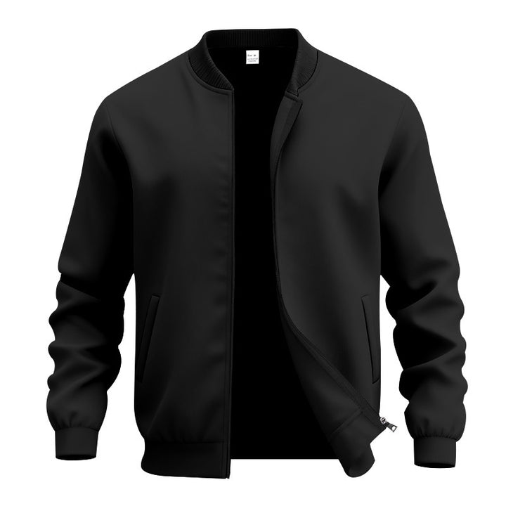 Herren nan stylische Bomberjacke mit elastischem Saum, Rippkragen und verdecktem Reißverschluss Drune