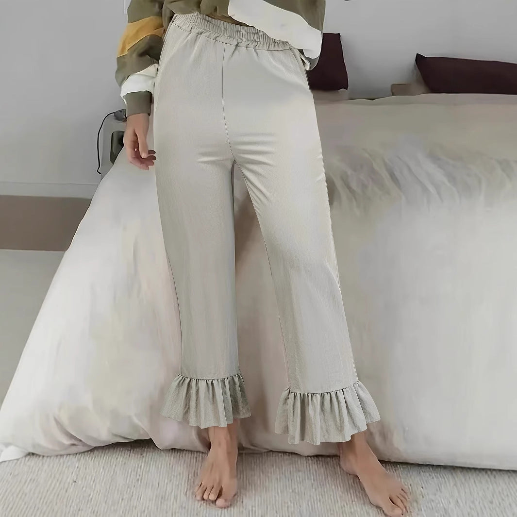 Damen Flauschige Culotte mit Volantabschluss Drune