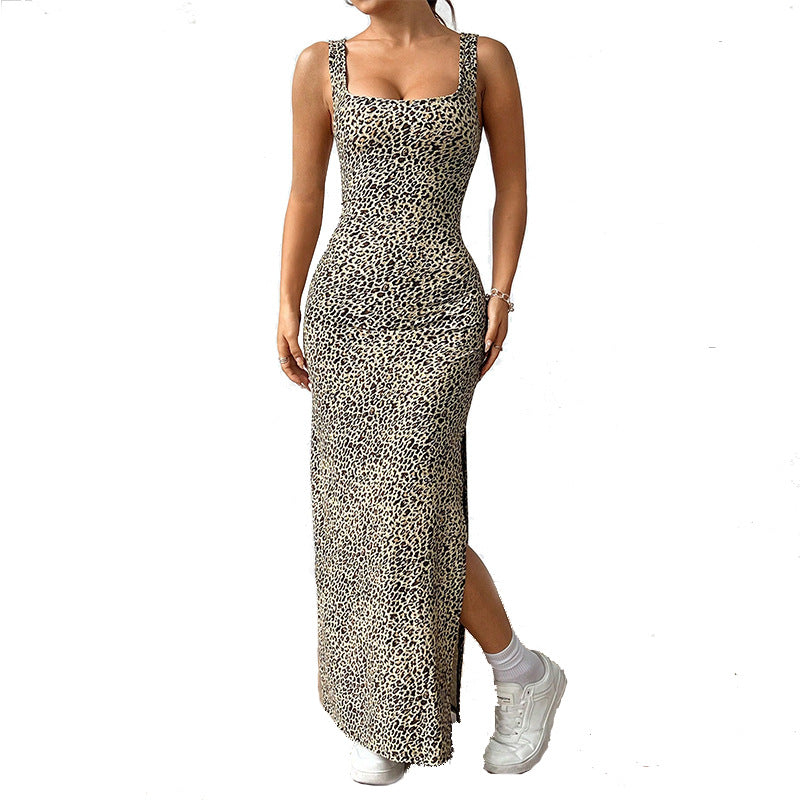 Damen Tiermuster Maxi Kleid Drune