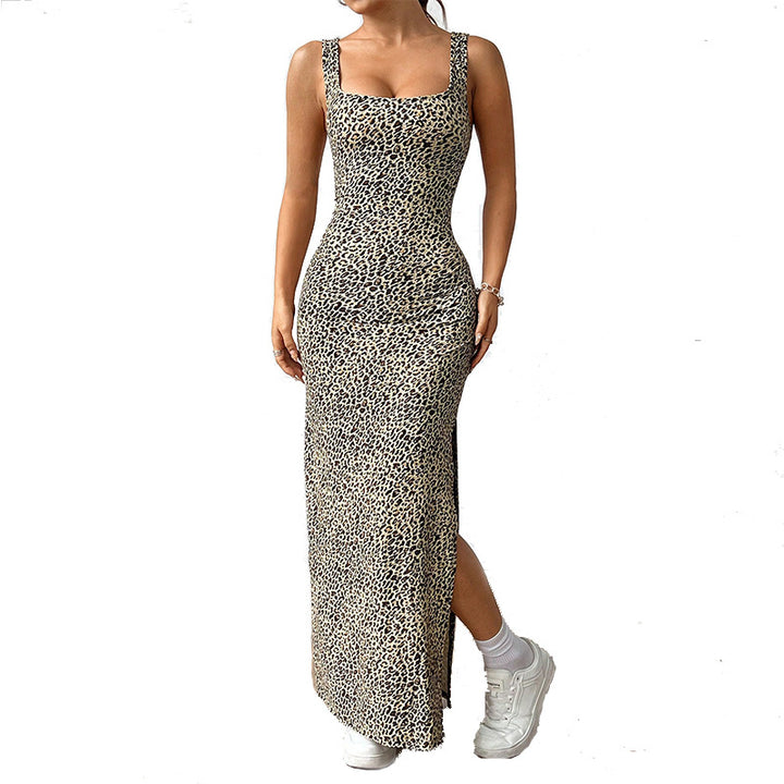 Damen Tiermuster Maxi Kleid Drune