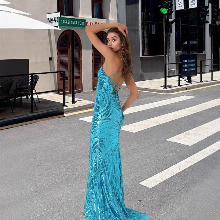 Damen Glitzerndes Abendkleid Drune