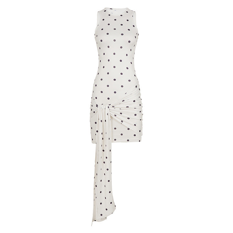 Damen Mini-Kleid mit Rüschendetails und modernen Punktmustern Drune