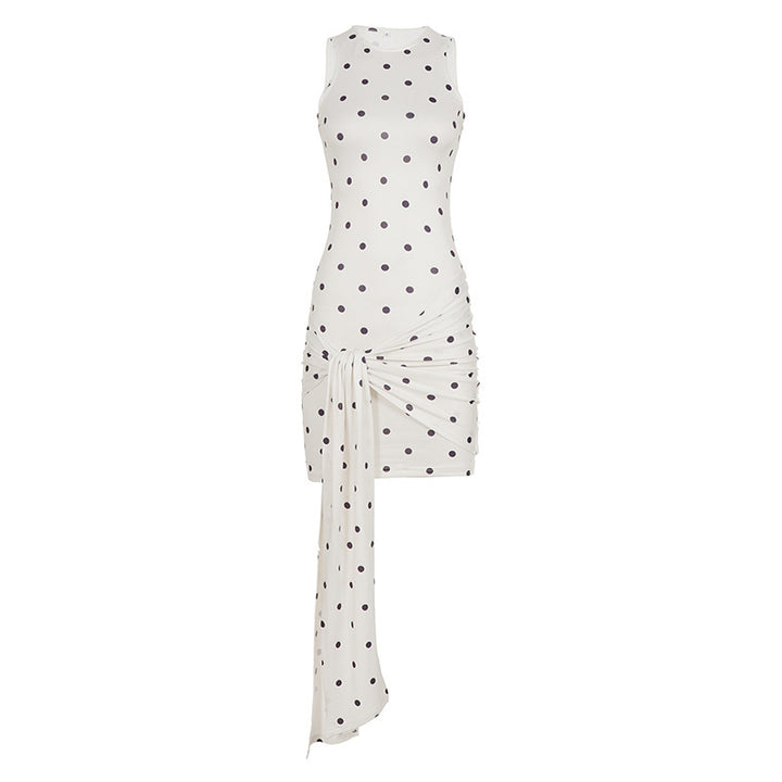 Damen Mini-Kleid mit Rüschendetails und modernen Punktmustern Drune