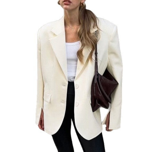 Damen Oversized Blazerjacke mit doppelter Knopfleiste und eleganten Details Drune