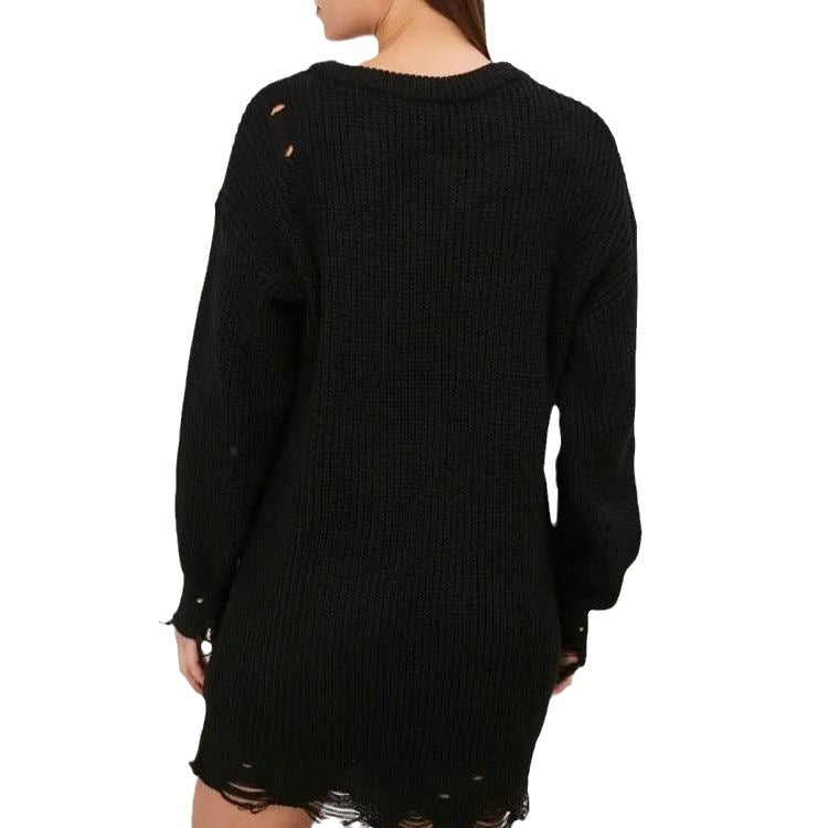 Damen modischer oversized Pullover mit lässigem Strukturmuster Drune