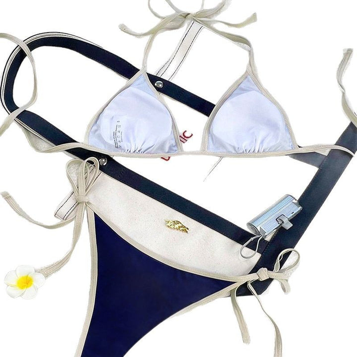Damen Triangel-Bikini mit verspielten Schleifendetails Drune