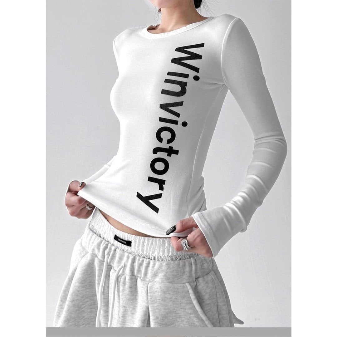 Damen langärmliges Statement-Shirt Drune