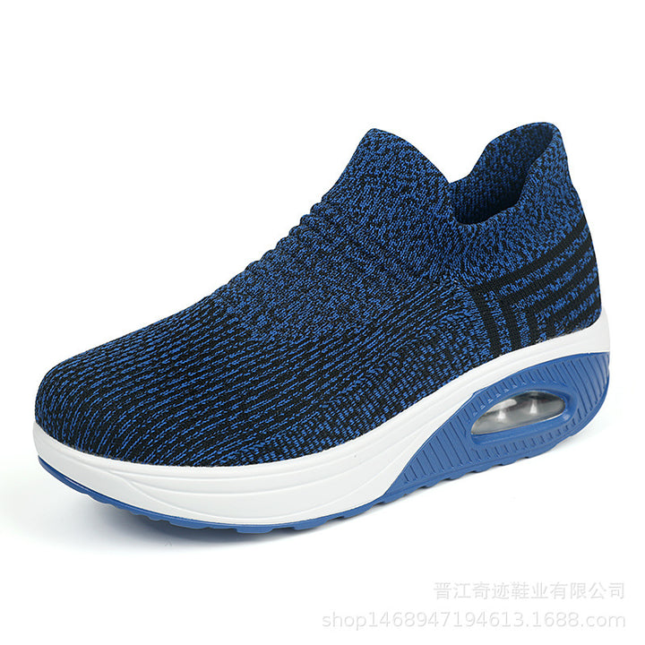 Damen nan gestrickter Schlupf-Walking-Sneaker mit anatomischer Pronationsstütze, Luftpolster-Zwischensohle und sockenähnlichem Schaft Drune