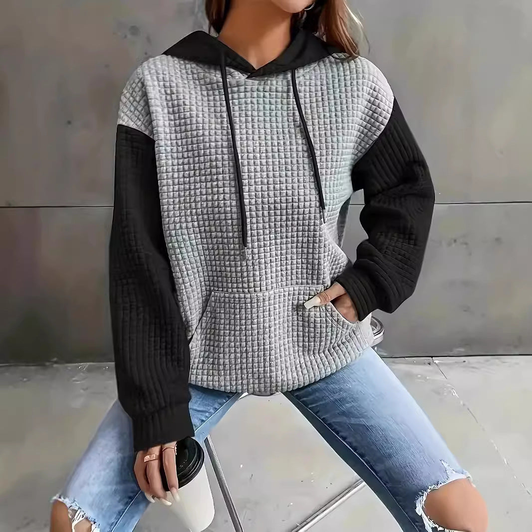 Damen Kapuzenpullover mit strukturiertem Design und praktischen Taschen Drune