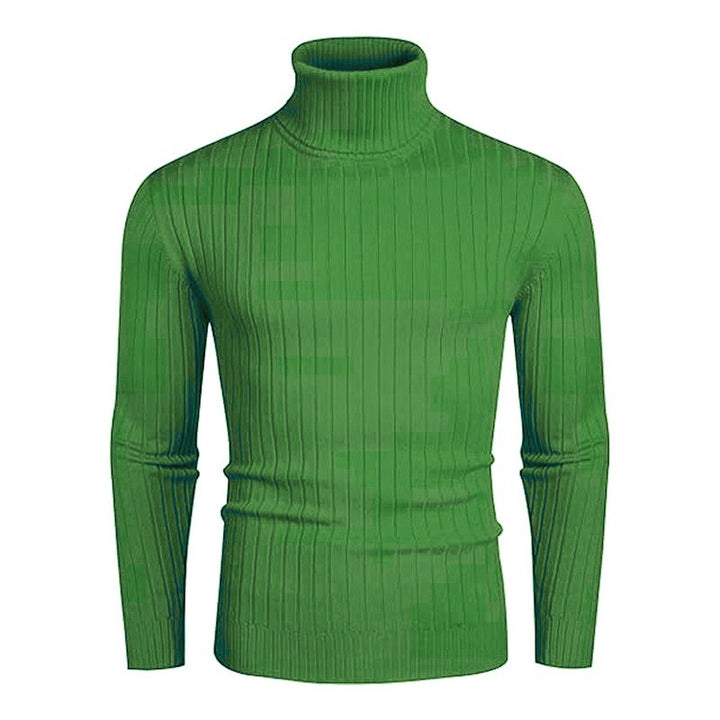 Herren nan gerippter Feinstrick-Rollkragenpullover Slim Fit Drune
