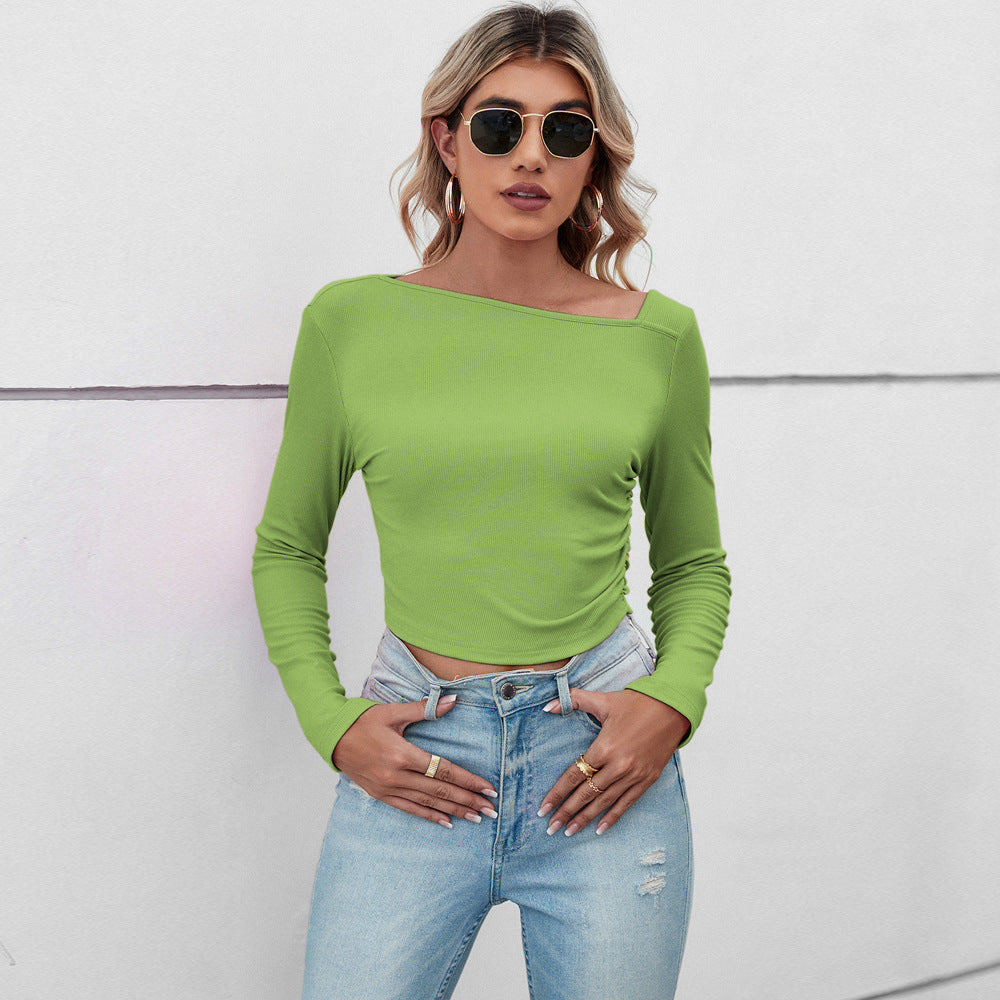 Damen Crop-Top mit elegantem Design und raffinierten Rüschendetails Drune