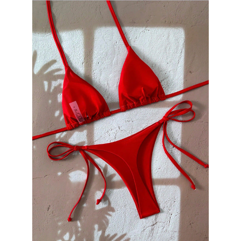 Damen Triangel-Bikini mit verstellbaren Trägern und schmalem Slip Drune