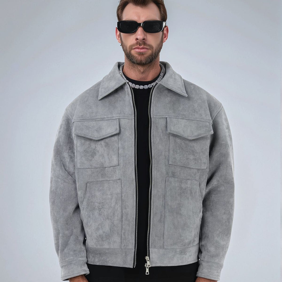 Herren lässige Suede Jacke Drune