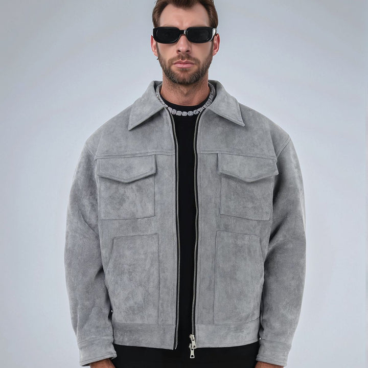 Herren lässige Suede Jacke Drune