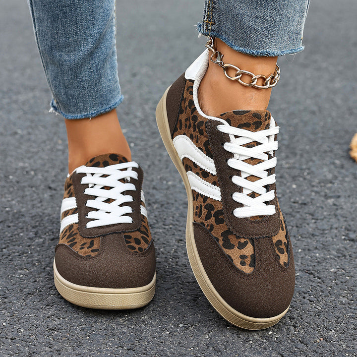 Damen Sneakers im Leopardenmuster mit bequemer Sohle Drune