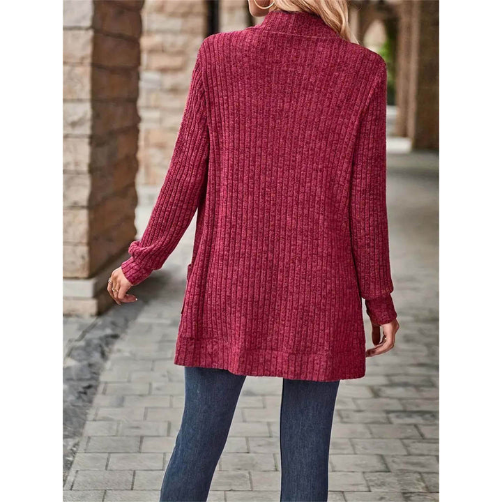 Damen Strickjacke mit offenen Front und modischem Rippenstruktur Drune