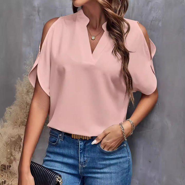 Damen Bluse mit offenen Schultern und stylishen Details Drune