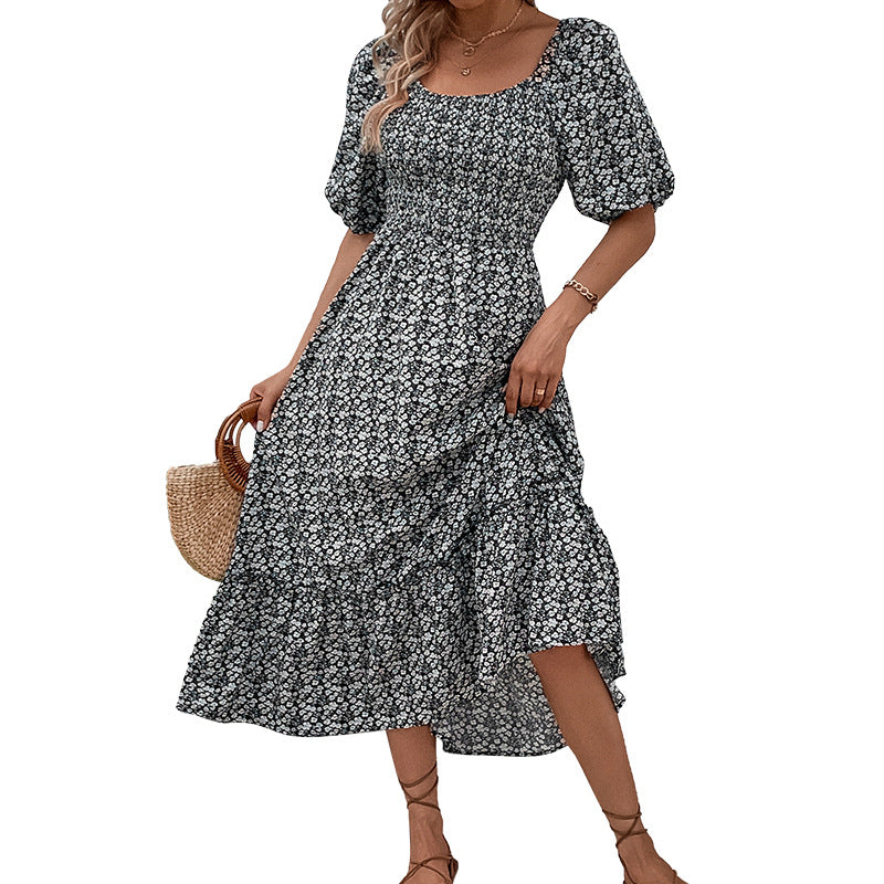 Damen Maxikleid mit skulpturalem Rückenausschnitt und voluminösen Ärmeln Drune