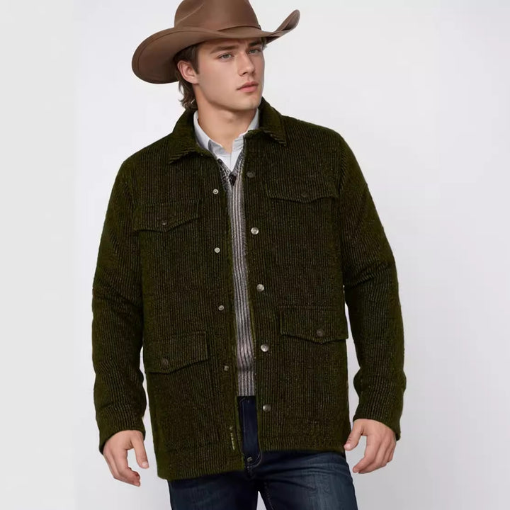 Herren rustikale Freizeitjacke mit strukturiertem Stoff Drune
