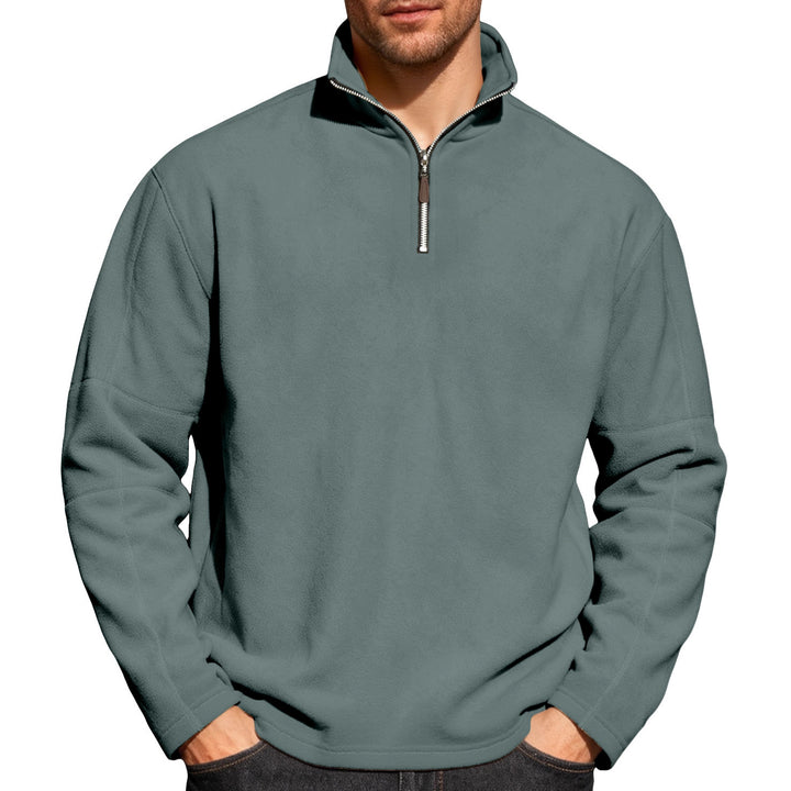 Herren nan leichter Mikrofleece-Performancepullover mit kurzem Reißverschluss Raglanärmeln und formgebenden Nähten Drune