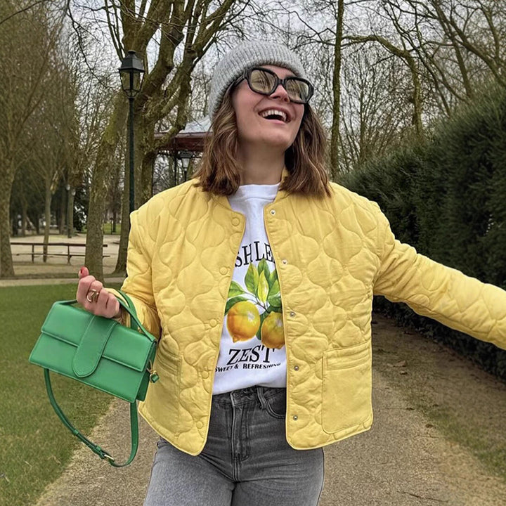 Damen leichte Steppjacke mit modernen Absteppungen Drune