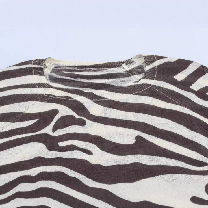 Damen legerer Pullover im Zebramuster Drune