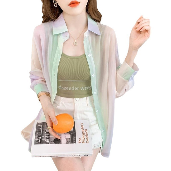 Damen Luftige und farbenfrohe Overshirt-Bluse Drune
