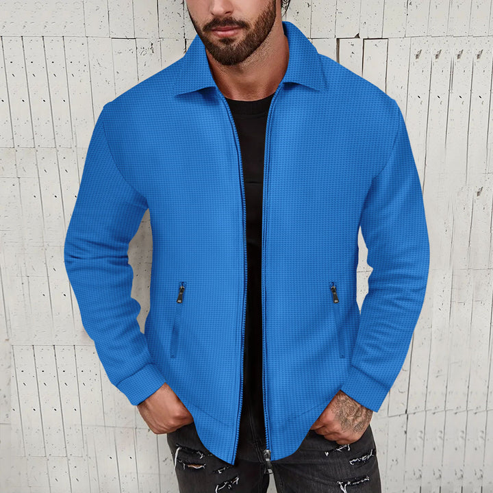 Herren modische Strickjacke mit strukturiertem Design und seitlichen Taschen Drune