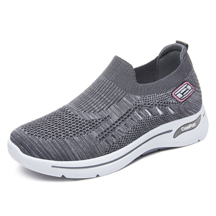 Damen nan ultraleichter gestrickter Slip-On Walking-Sneaker mit nahtlosem Sockenschaft und dämpfender EVA-Comfort-Zwischensohle Drune