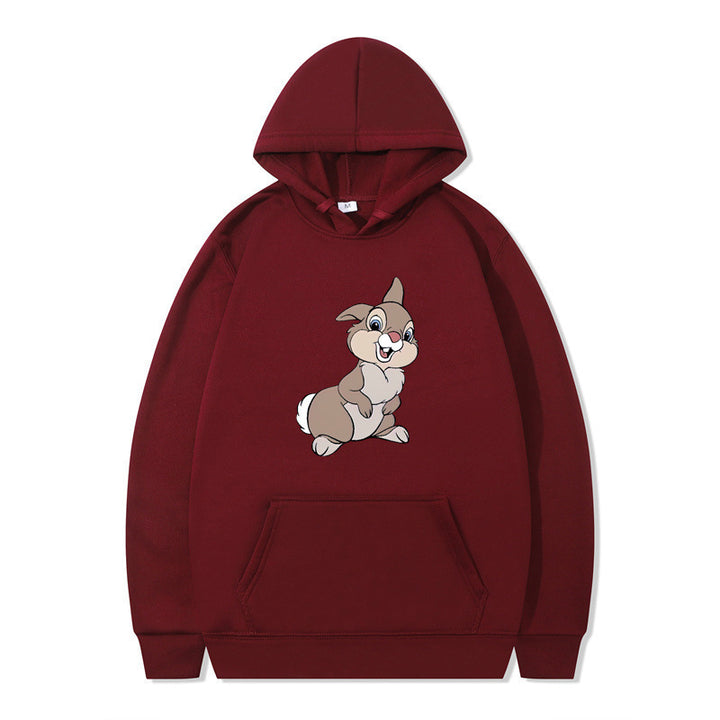 Damen Kapuzenpullover mit niedlichem Hasen-Design und bequemen Kängurutaschen Drune