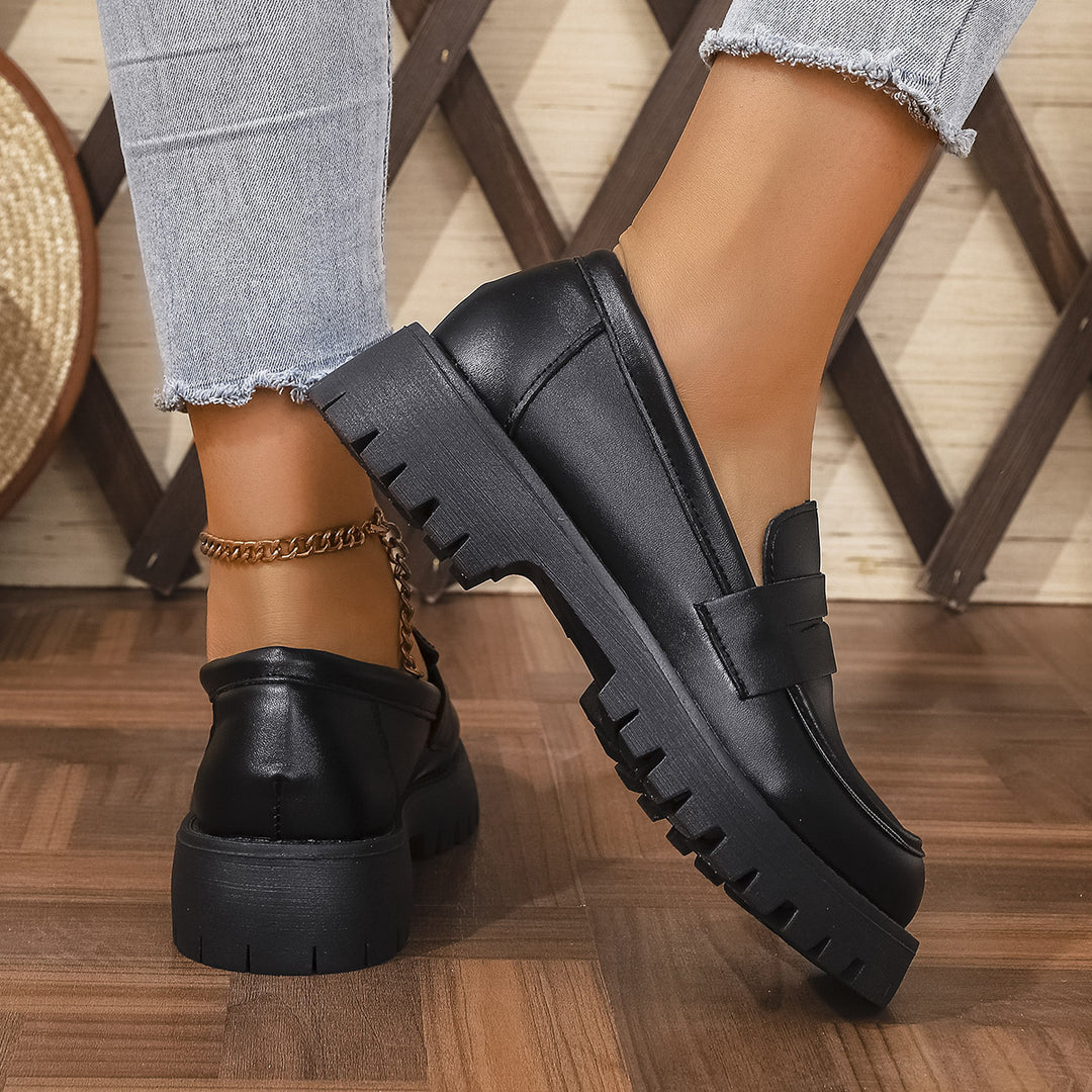 Damen Chunky Loafers im modernen Stil mit rutschfester Profilsohle Drune