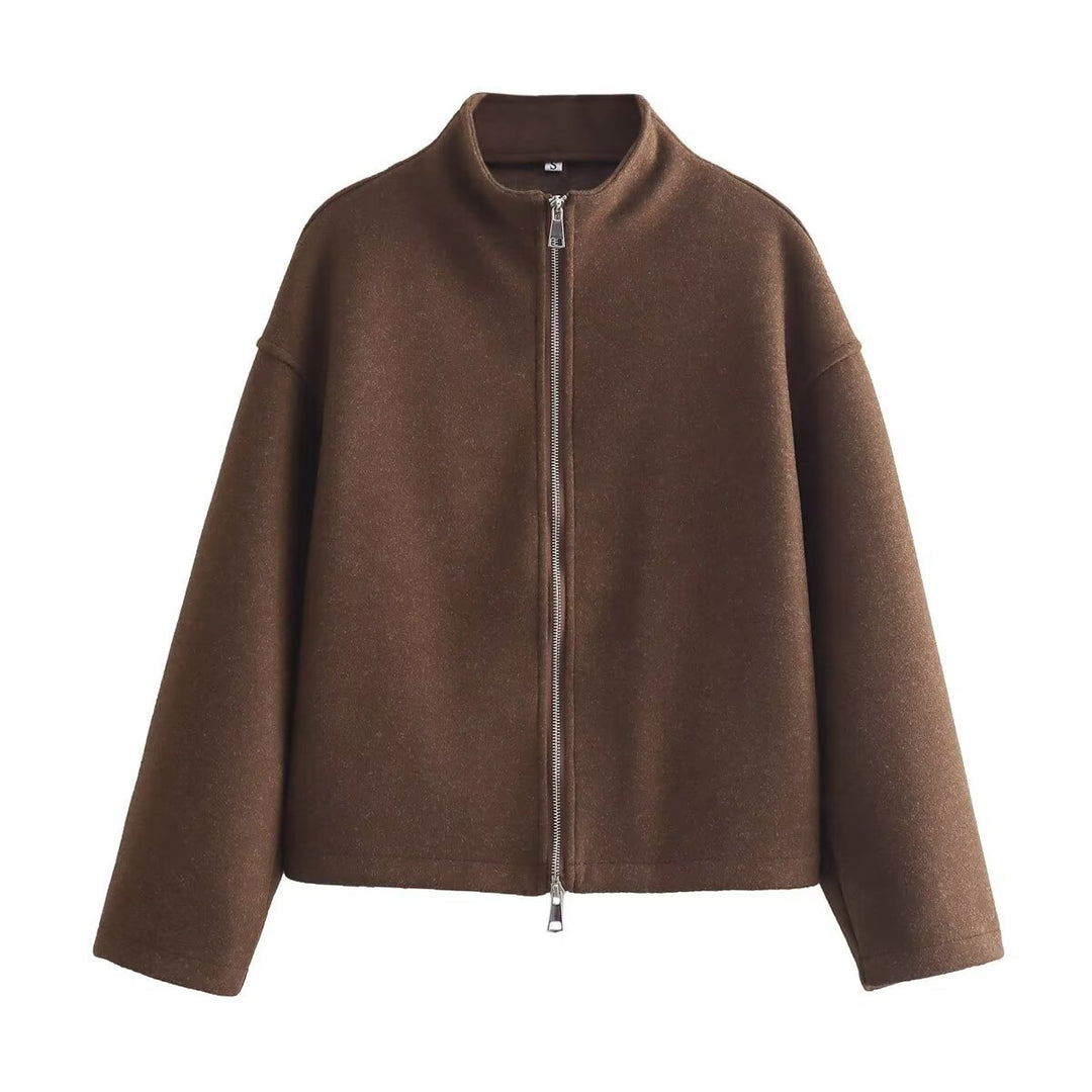 Damen Lässige Steppjacke mit hohem Kragen und Reißverschluss Drune