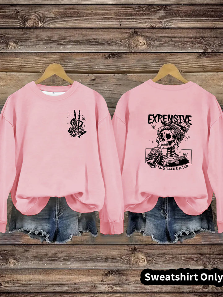 Damen Sweatshirt mit kreativem Motiv und lässigem Schnitt Drune