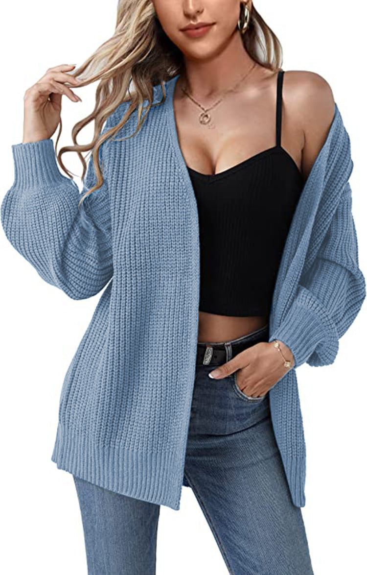 Damen Grobstrick-Cardigan mit lässigem Schnitt und offenen Maschen Drune