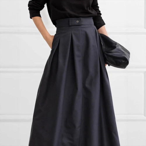 Damen Maxirock mit eleganter Faltenlegung und seitlichen Taschen Drune