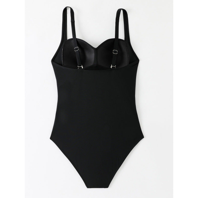 Damen Einteiliger Badeanzug mit figurformendem Schnitt und elegantem Neckholder Drune