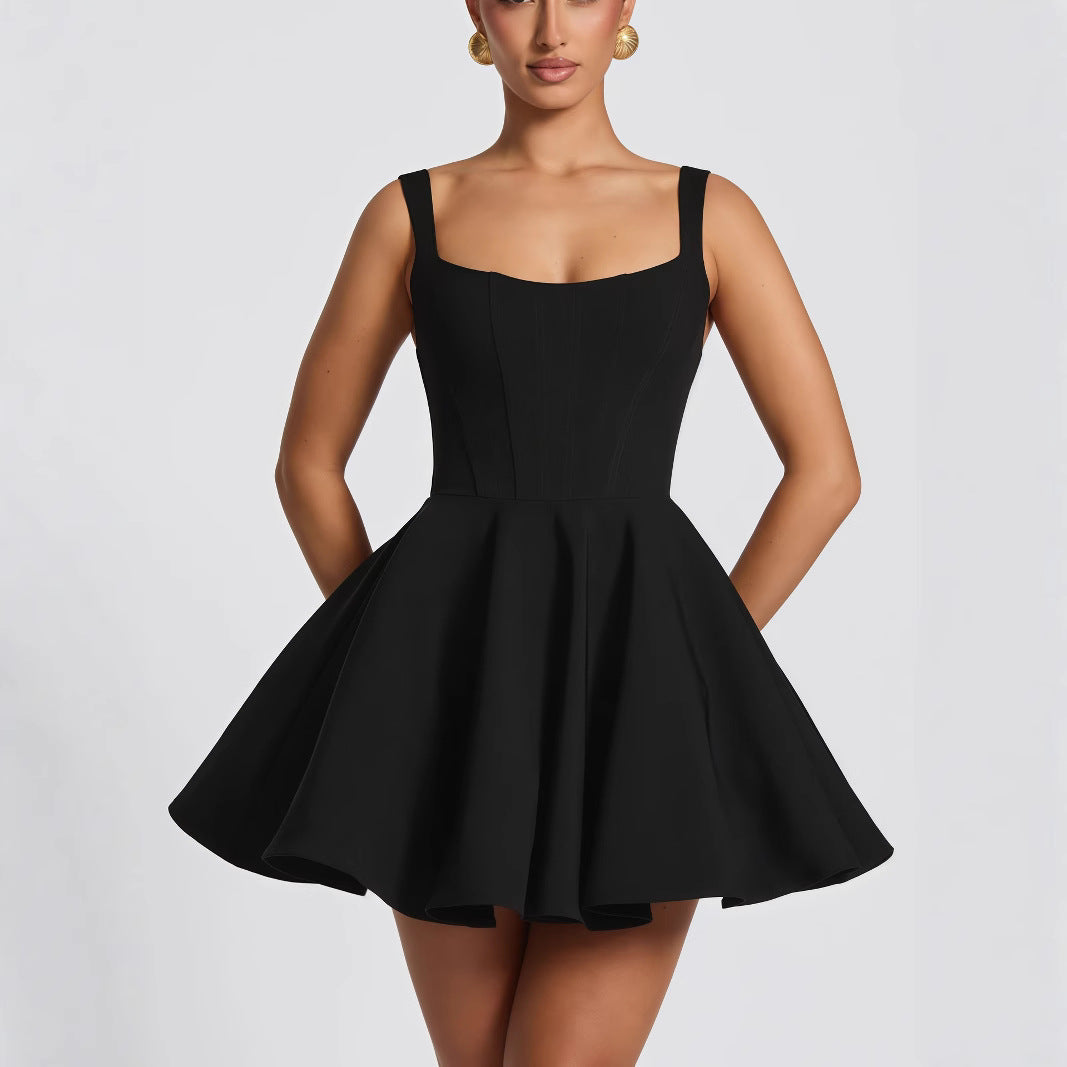 Damen Cocktailkleid mit oversized Schleifen-Design und fließendem Rock Drune