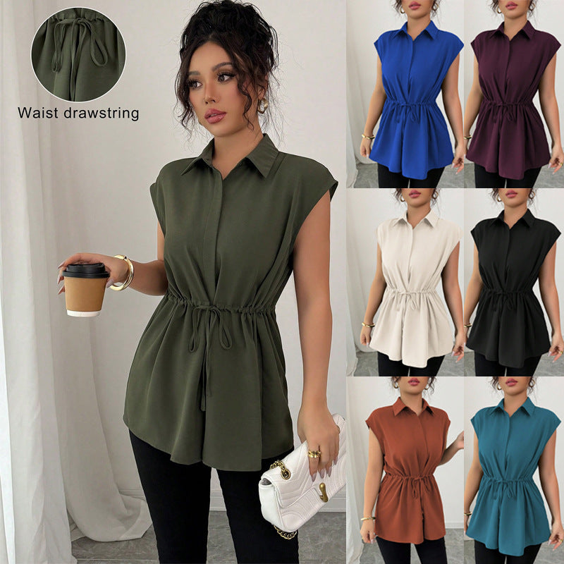 Damen lässige Bluse mit tailliertem Schnitt Drune