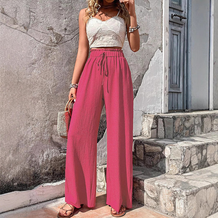 Damen Weite Sommerhose mit elastischem Bund und seitlichen Taschen Drune