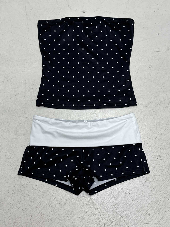 Damen Bikini-Set mit gepunktetem Design und elastischem Taillenausschnitt Drune