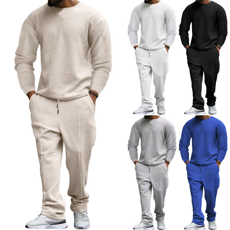 Herren lässiges Sweatshirt und Jogginghose Set mit strukturiertem Stoff Drune