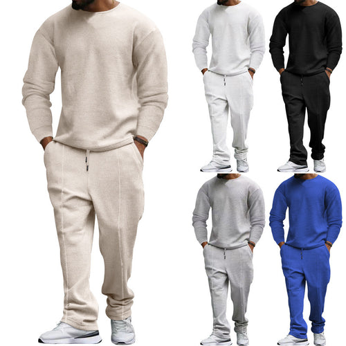 Herren lässiges Sweatshirt und Jogginghose Set mit strukturiertem Stoff Drune