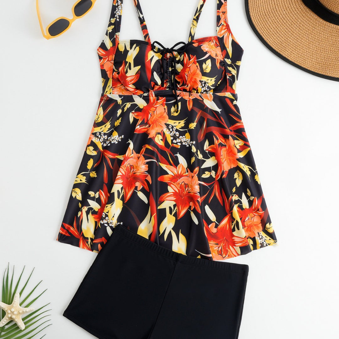 Damen Tankini mit floralem Oberteil und bequemen Shorts Drune