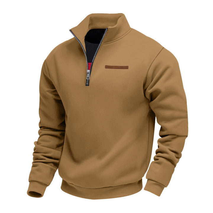 Herren modischer Kapuzenpullover mit halbem Reißverschluss und hochwertigen Details Drune