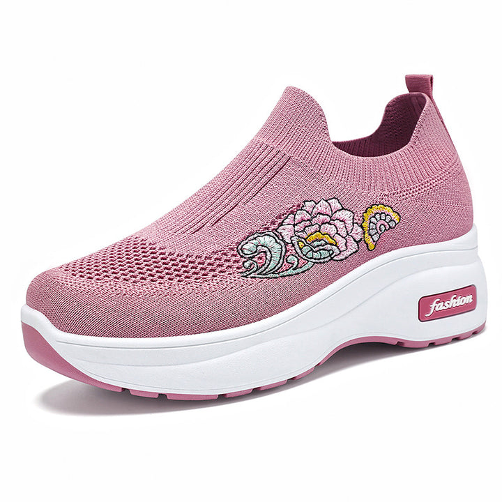 Damen nan atmungsaktive Strick-Sneaker mit Plateau-Sohle und elastischer Sockenkonstruktion Drune
