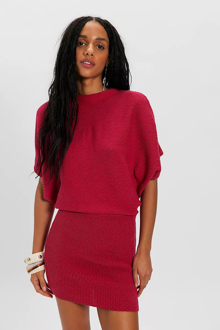 Damen Strickkleid mit lässigem Oberteil und figurbetonendem Rock Drune