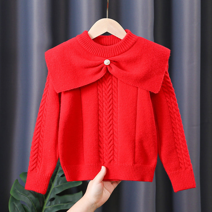 Damen Pullover mit trendigem Kragen und Zopfmuster Drune
