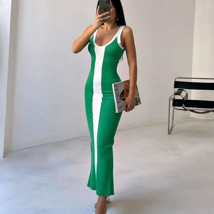 Damen figurbetontes Maxikleid mit grafischem Design Drune